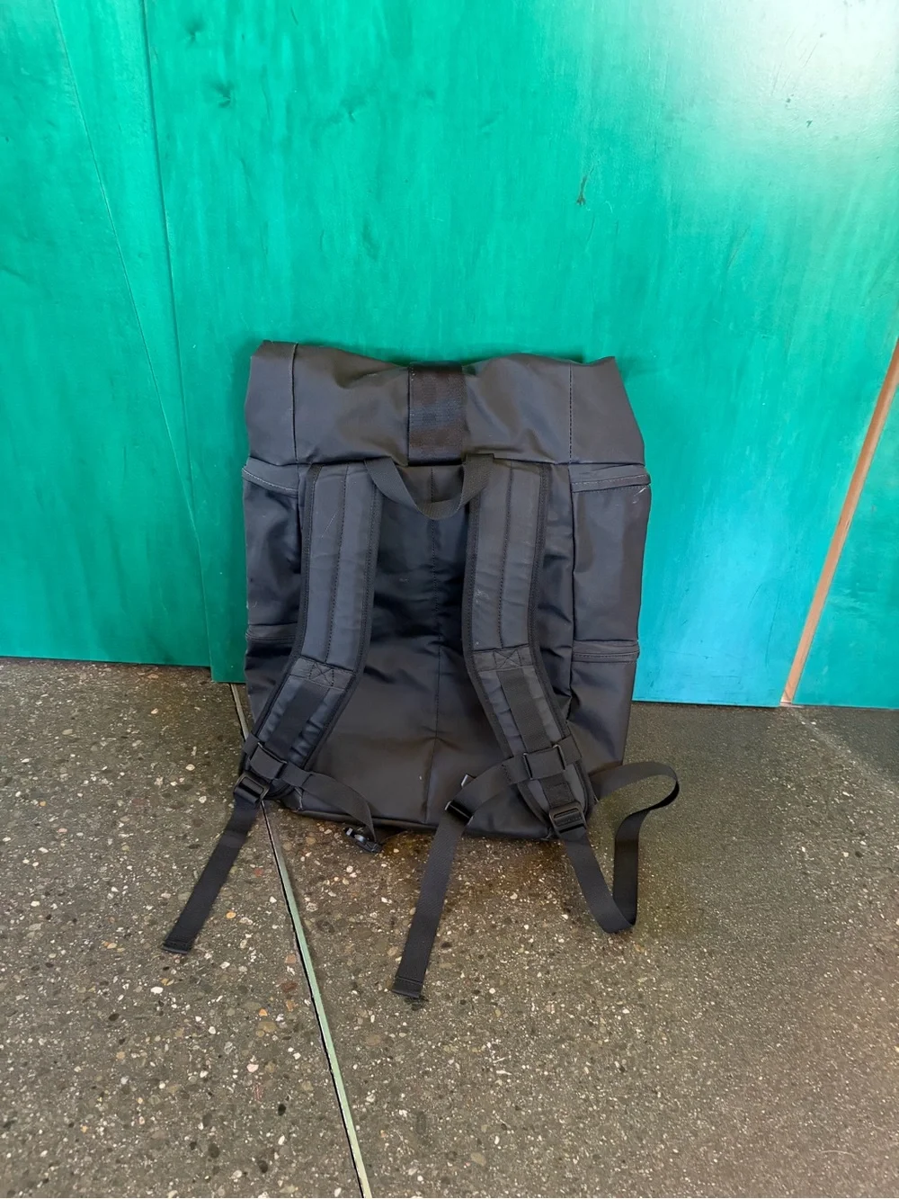 Betabrand Black Roll-Top Commuter Backpack